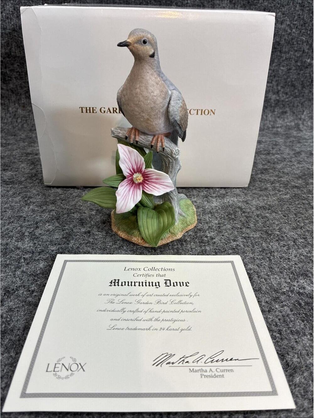 Lenox Mourning Dove Fine Porcelain "Garden Bird Collection" 1999 Retired Box COA